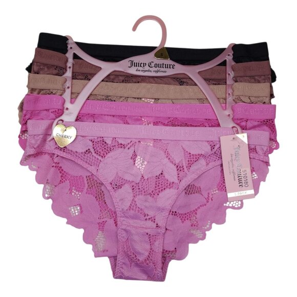 Juicy Couture Intimates Lace Cheeky Panties Large 5 Pack Nylon/Spandex - Picture 13 of 13